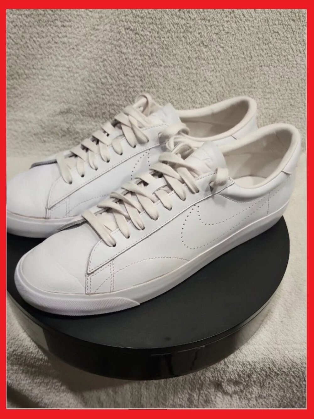 Nike White Tennis Classic Premium Low-Top Leather Sneakers Men's 11